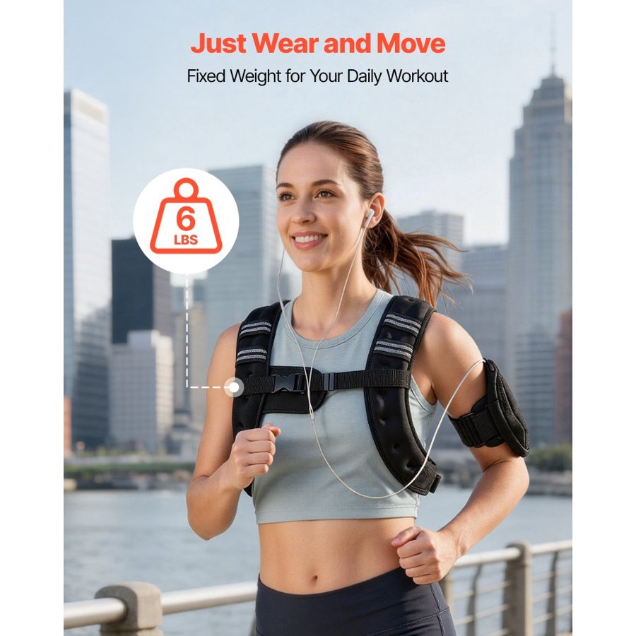 VEVOR Body Weight Vest – 2.8 Kg, Neoprene, Adjustable Fit