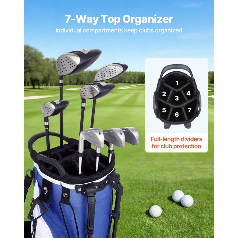 VEVOR Cart Golf Bags with Full Length Dividers - 7-Way