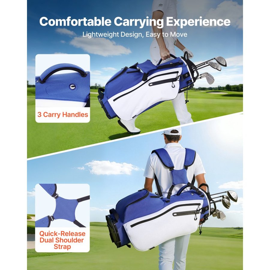 VEVOR Cart Golf Bags with Full Length Dividers - 7-Way