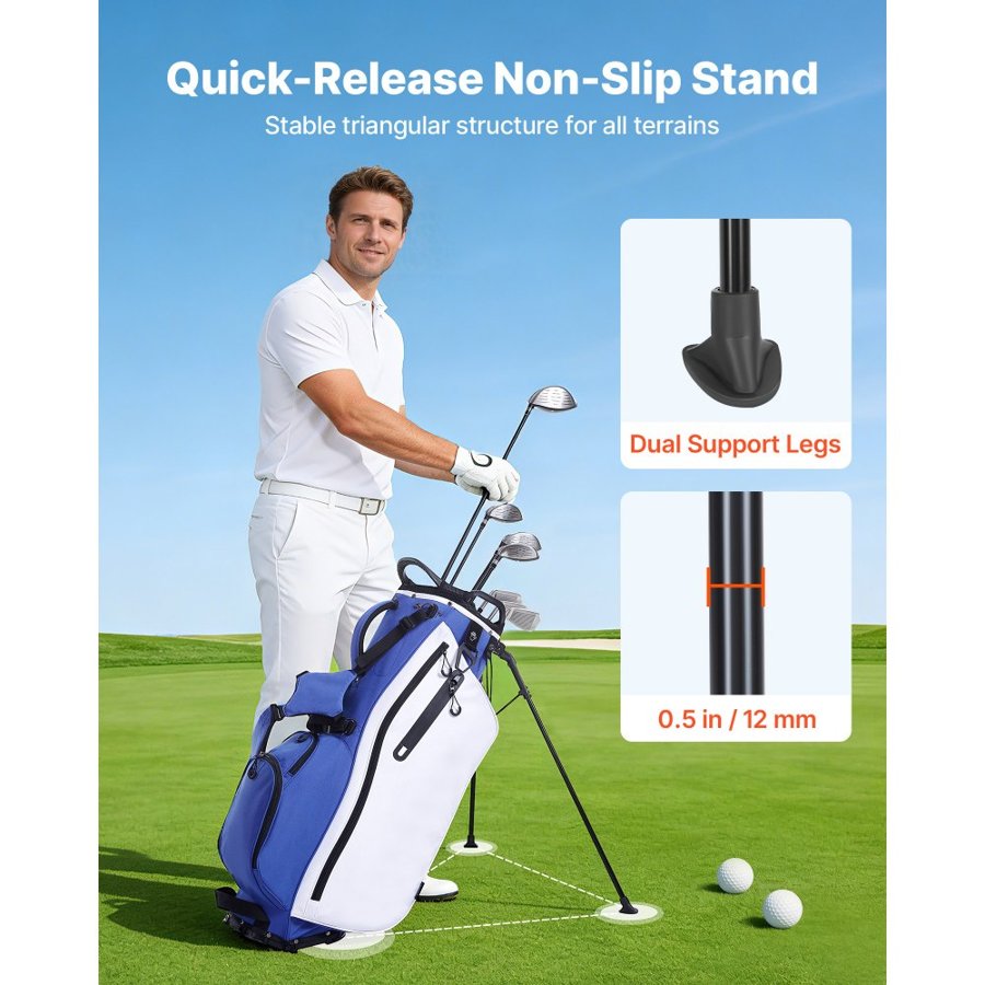 VEVOR Cart Golf Bags with Full Length Dividers - 7-Way