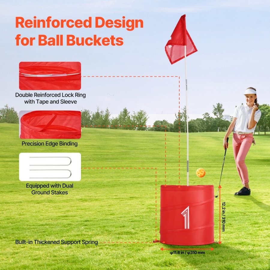 VEVOR Bucket Golf Game – 3 Hole Outdoor Backyard Golf Set