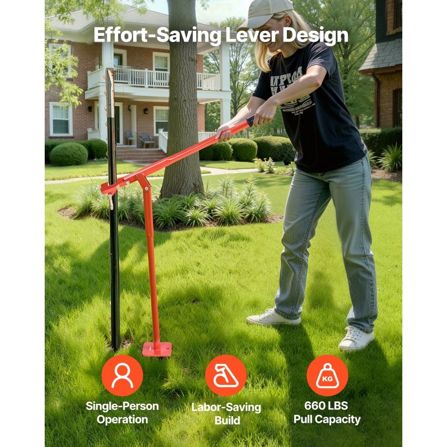 VEVOR T Fence Post Puller – 36 in Height, 660 lbs Capacity