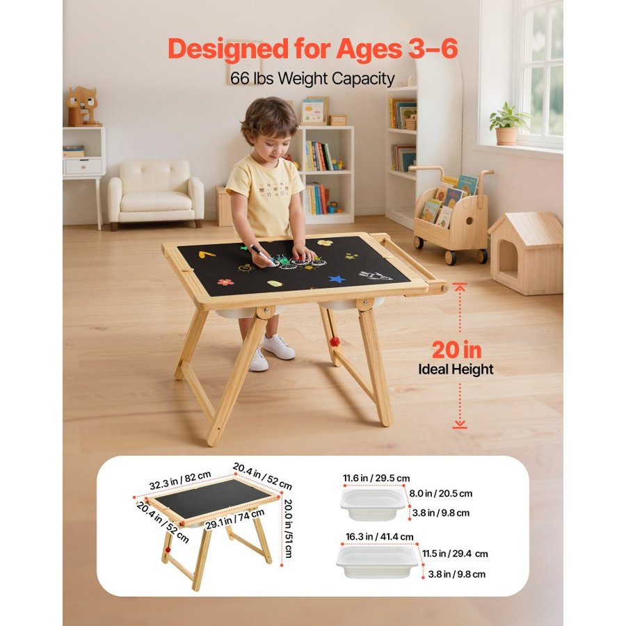VEVOR Toddler Sensory Table and Art Easel – 82 x 52 x 51 cm