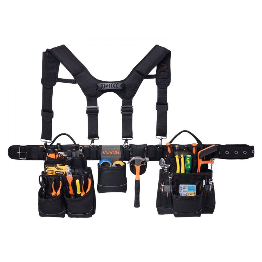 VEVOR Tool Work Belt – 19 Pockets, Fits Waist 31–51 in.