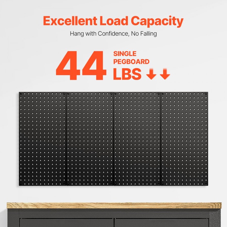 VEVOR Garage Metal Pegboard – 24"×12", 4 Panels Steel