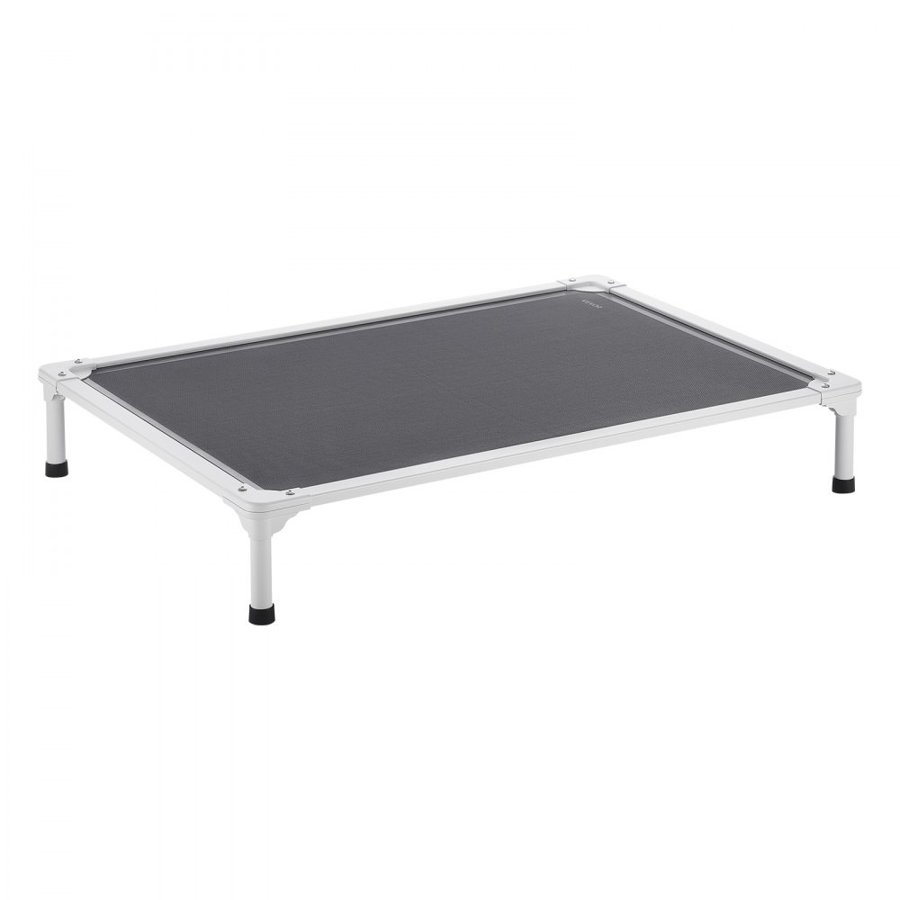 VEVOR Elevated Dog Bed for Large Dogs, Portable Raised Dog Cot with Aluminum Tube Metal Frame and Breathable Textilene Mesh, Indoor & Outdoor Pet Cooling Raised Hammock Bed, L, Gray