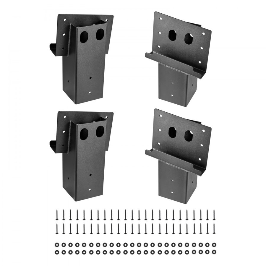 VEVOR Deer Blind Brackets, Outdoor 3.6x3.6 Platform Bracket, Fit 3.5x3.5 In / 88.9x88.9 mm Lumber, 2204lbs/1000kg Capacity Steel Elevator Brackets for Deer Stand, Hunting Blinds, Shooting Shack, 4 Pcs