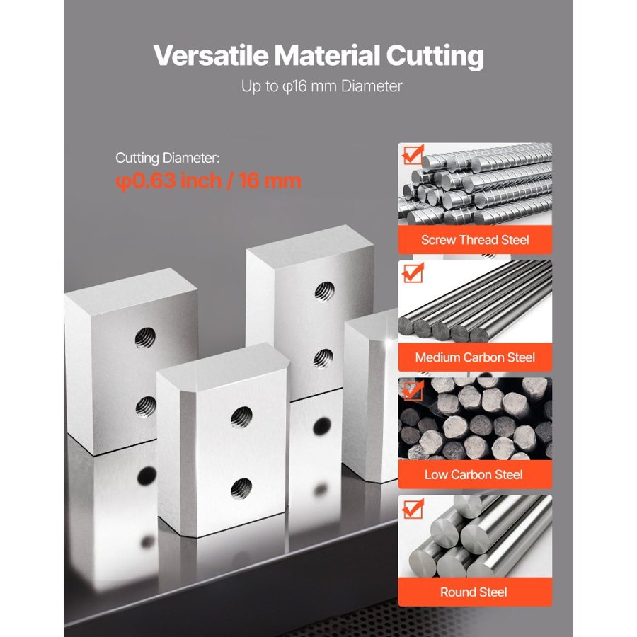 VEVOR Rebar Cutter Blades, 6 Pcs Replacement Jaw Blades for 5/8Inch 16mm #5 Electric Rebar Cutter, Double-sided, CR12MOV High-Hardness Steel, Fast Efficient with Screws and Spring Washer, Silver
