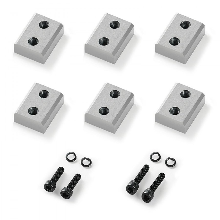VEVOR Rebar Cutter Blades, 6 Pcs Replacement Jaw Blades for 3/4Inch 20mm #6 Electric Rebar Cutter, Double-sided, CR12MOV High-Hardness Steel, Fast Efficient with Screws and Spring Washer, Silver