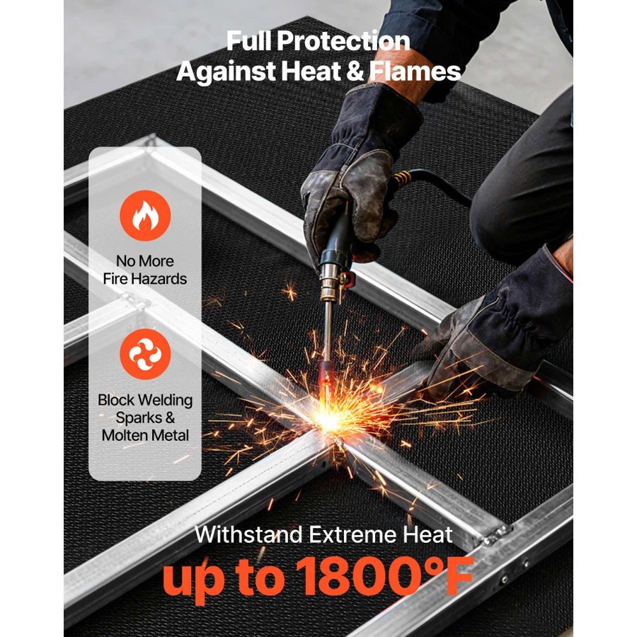 VEVOR Welding Blanket Roll – 5×150 FT, 1800°F Resistant