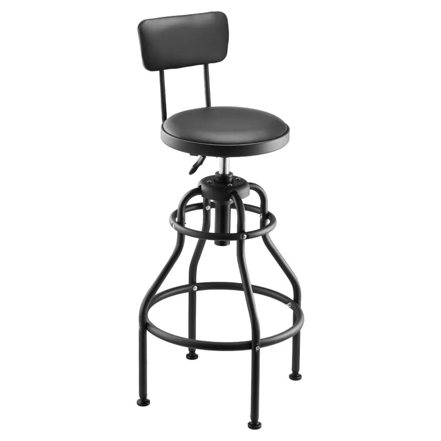 VEVOR Shop Stool with Backrest – 300lbs, 40.6-44.9", 360°
