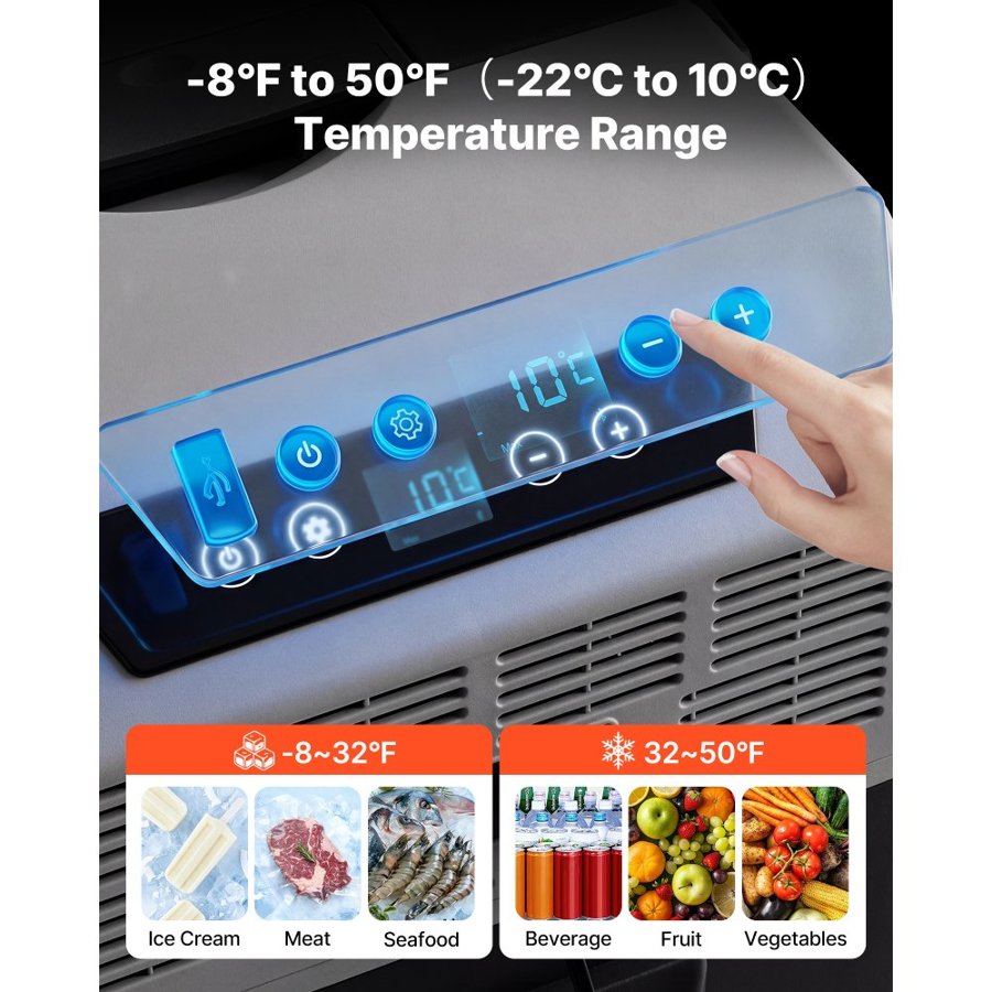 VEVOR Car Refrigerator on Wheels – 40L, 12V/24V, 60W