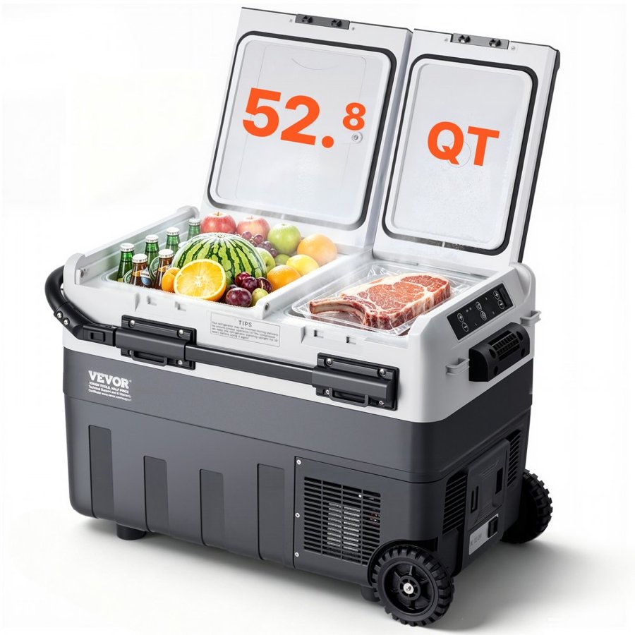 VEVOR Dual Zone Portable Fridge Freezer – 50L, -4°F Cooling