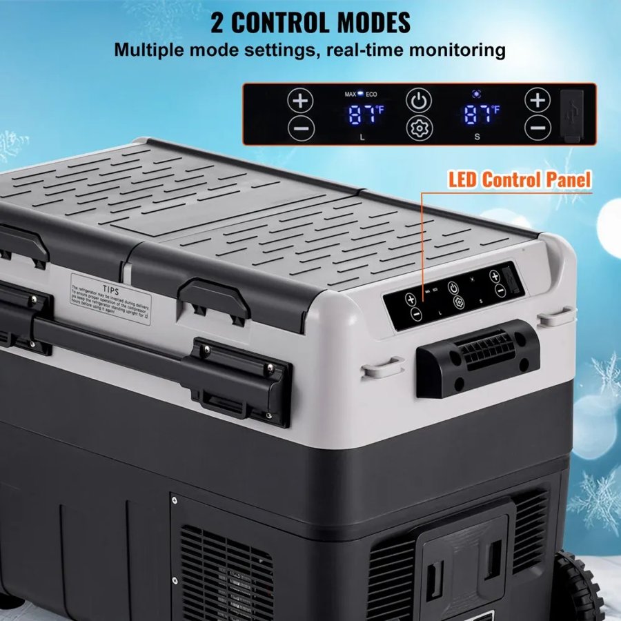 VEVOR Dual Zone Portable Fridge Freezer – 50L, -4°F Cooling