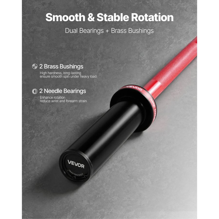VEVOR 4 Ft Barbell – 500 Lbs Capacity, 2-Inch Plates