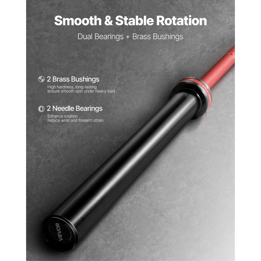 VEVOR Barbell Bar – 7FT Solid Steel, 1000 lbs Capacity