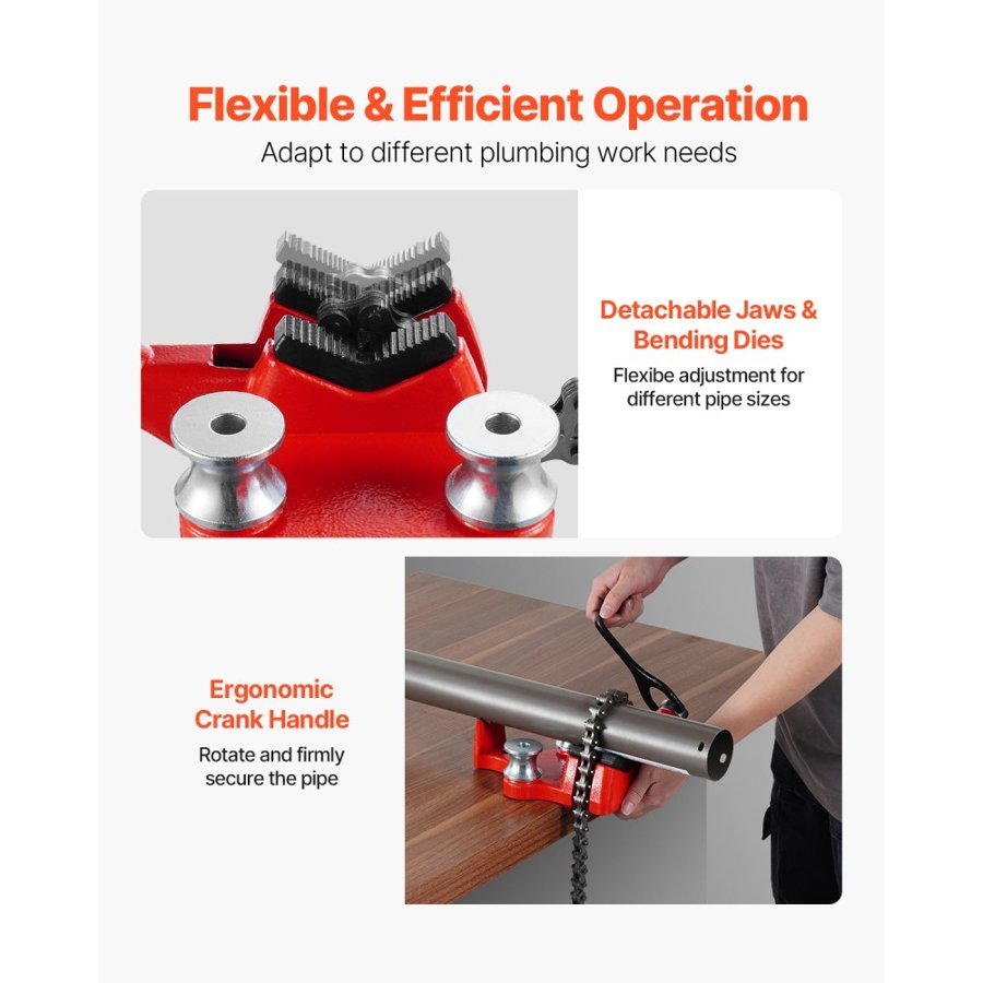 VEVOR Bench Chain Pipe Vise – 1/8"-5" Capacity, 26" Chain
