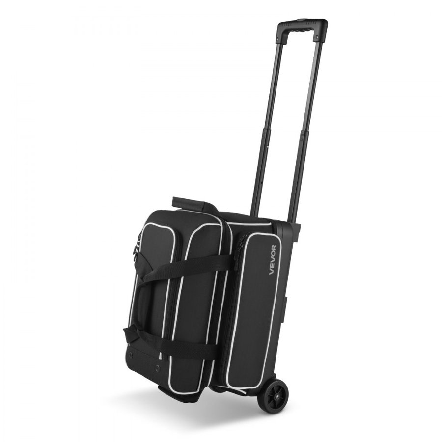 VEVOR 2 Ball Bowling Bag with Padded Holders & Shoe Pocket