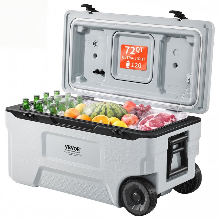 VEVOR Heavy Duty Cooler on Wheels – 74 QT, 120 Cans, 1.57"