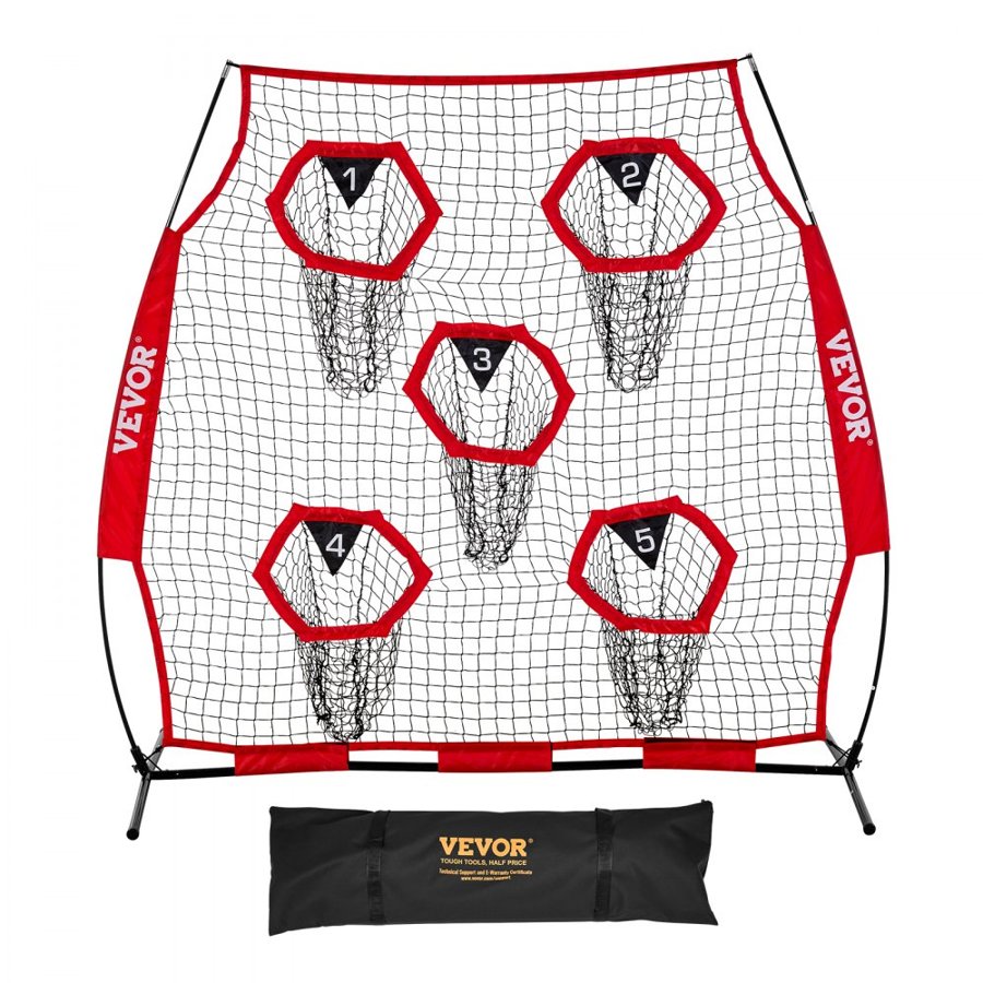 VEVOR Throwing Football Net – 6 X 6 Ft, Five Pockets