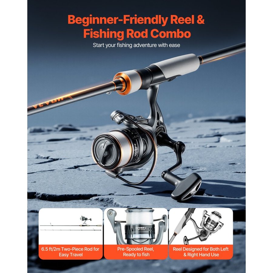 VEVOR Fishing Rod and Reel Combo – 2m IM6 Carbon Fiber Set