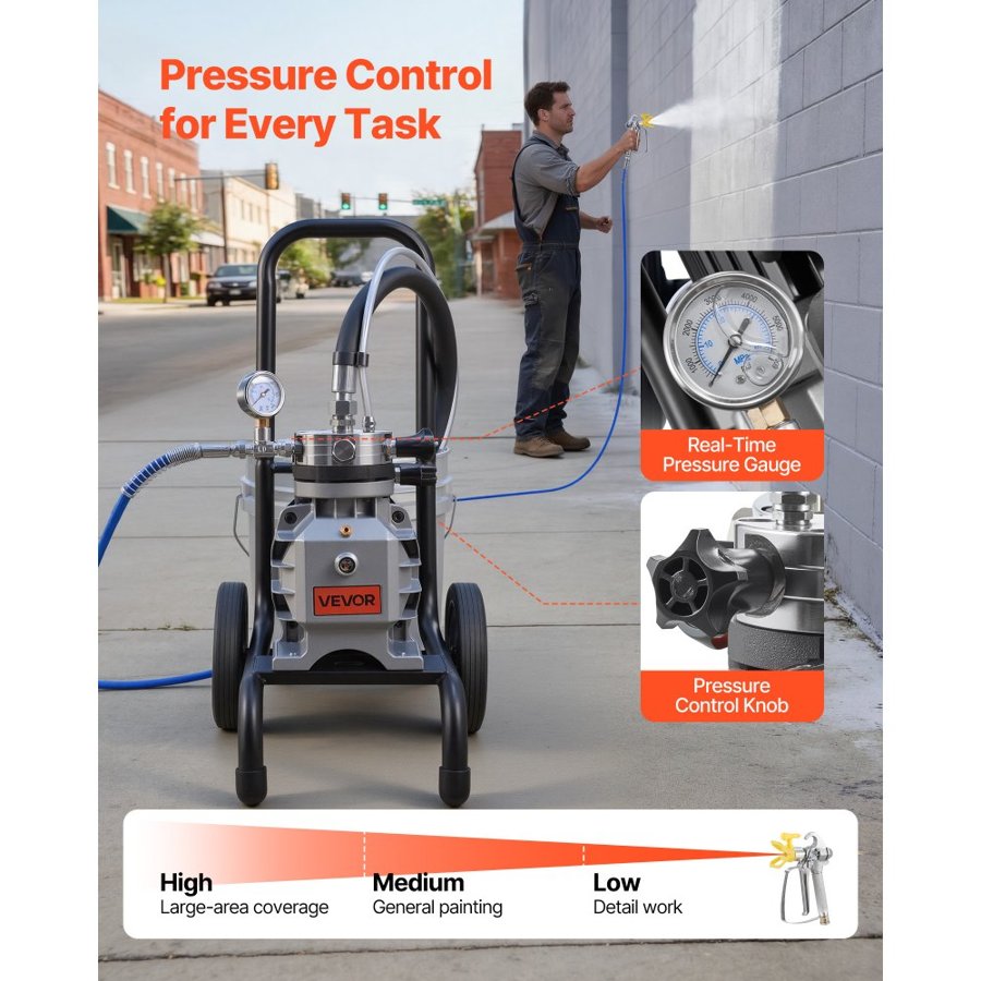 VEVOR Airless Electric Paint Sprayer – 1800W, 3300 PSI Cart