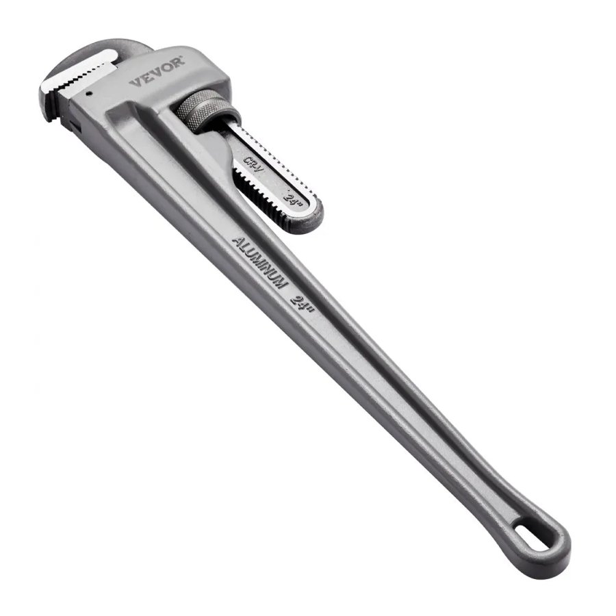 VEVOR Pipe Wrench, 24" Aluminum Straight Pipe Wrench, Adjustable Plumbing Wrench, with High Strength Jaw and Ergonomic Handle, Easy to Carry, Hangable Design, for Water Pipes, Automotive Repairs