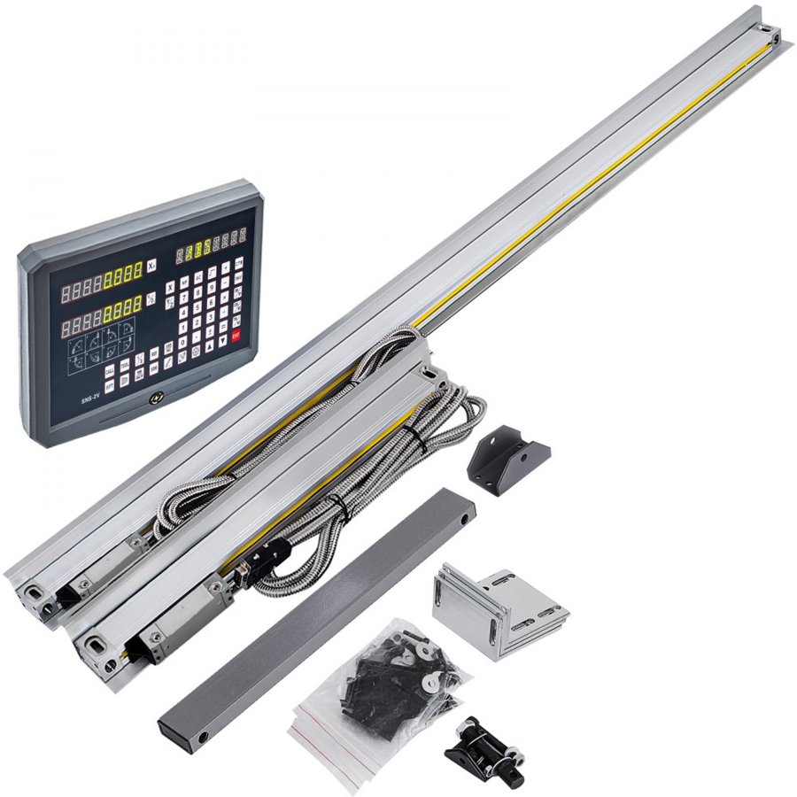 VEVOR 2 Axis Digital Readout DRO Display 1000mm and 250mm Travel Length Precision Linear Scale Axis Digital Readout