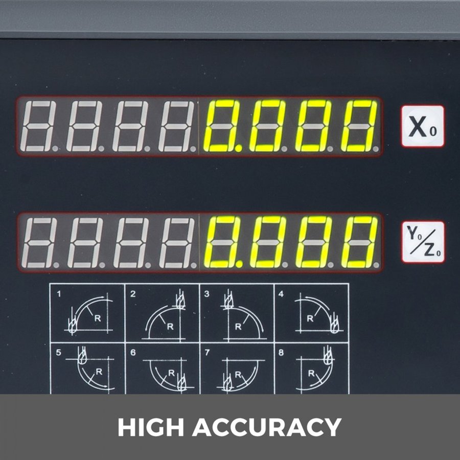 VEVOR 2 Axis Digital Readout Dro for Milling Lathe Machine Linear Scale Linear Encoder, 0.05 µm to 2 µm Resolutions TTL Input Signal with High Precision, Robust Casing and Stable Measurement