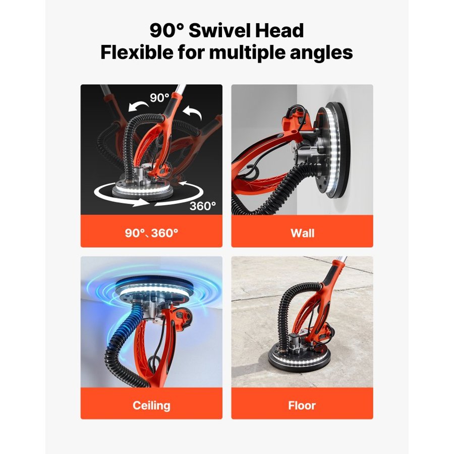 VEVOR Electric Pole Sander for Drywall – 850W, 5-Speed