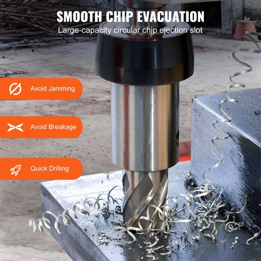 VEVOR Annular Cutter Set, 13 pcs Weldon Shank Mag Drill Bits, 2.5 cm Cutting Depth, 1.1 to 1-2.7 cm Cutting Diameter, M2AL HSS, 2 Pilot Pins, Hex Wrench and Portable Case, for Using with Magnetic Drills