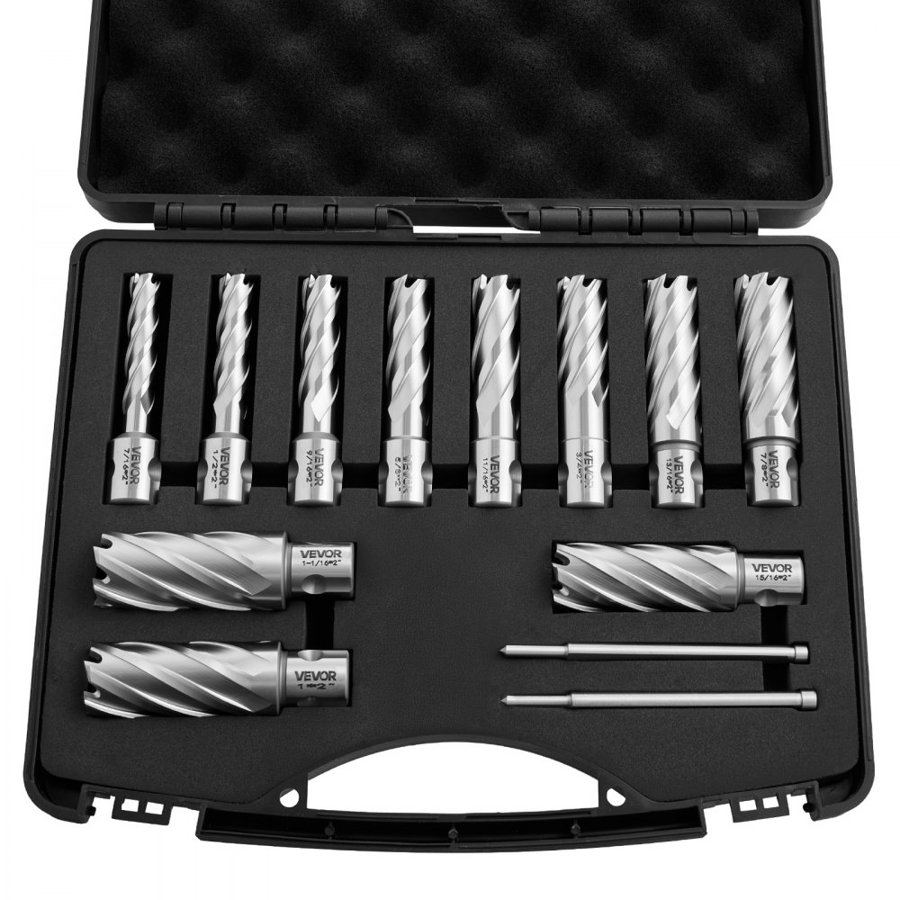 VEVOR Annular Drill Bit Set – 13 Pcs, 7/16"-1-1/16", HSS