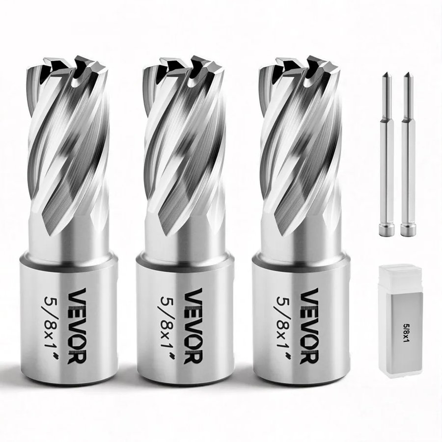 VEVOR Weldon Shank Drill Bits – 5 Pc Annular Set, Steel