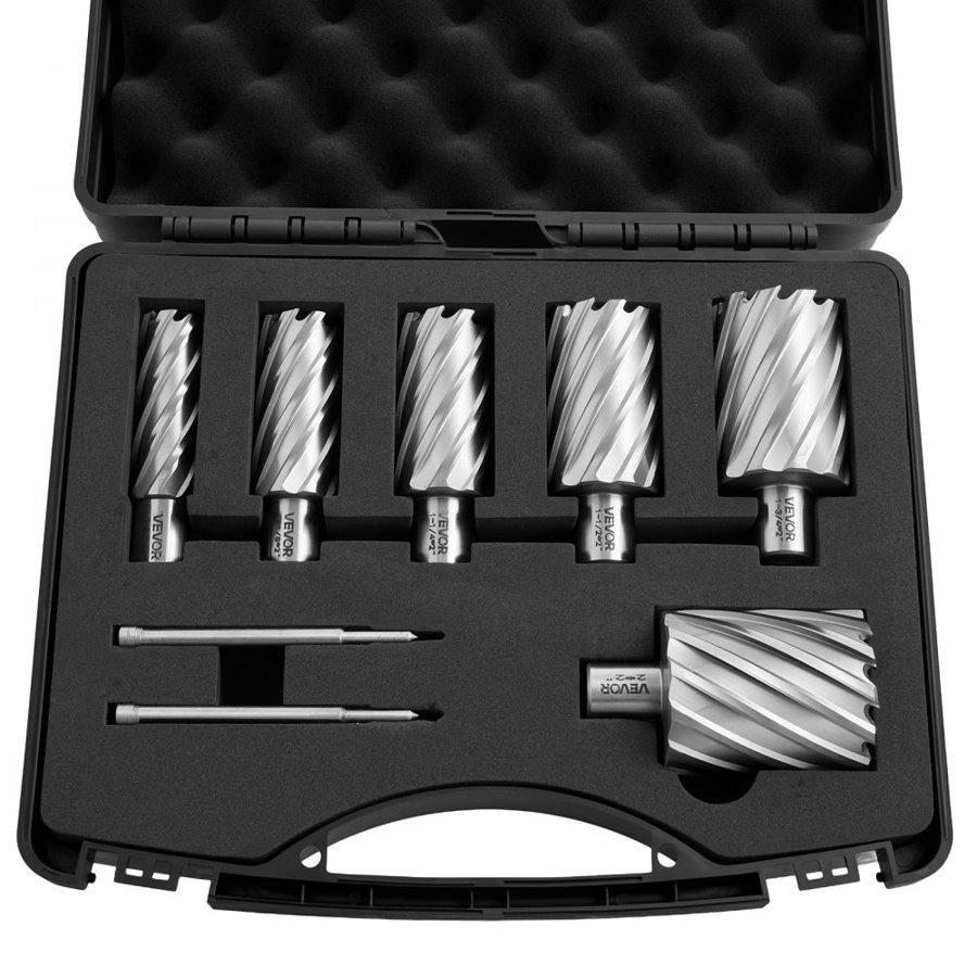 VEVOR Annular Cutter Set – 8 pcs, 7/8" to 2", M2AL HSS