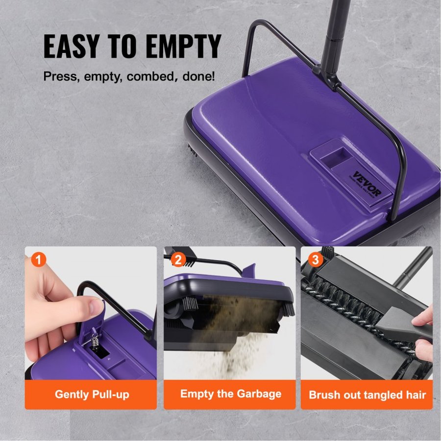 Carpet Sweeper Manual – 300 ml Dustbin, 6.7 Inch Wide