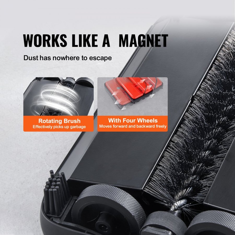 VEVOR Manual Floor and Carpet Sweeper – 6.7 Inch, 300 ml