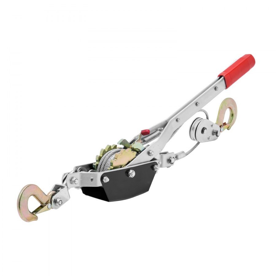 VEVOR Come Along Winch, 2 Ton (4,409 lbs) Pulling Capacity, 12 ft Steel Cable, 2 Hooks, Heavy Duty Ratchet Power Puller Tool with Dual Gears, Automotive Hoist Cable Puller Ideal for Vehicle Rescue