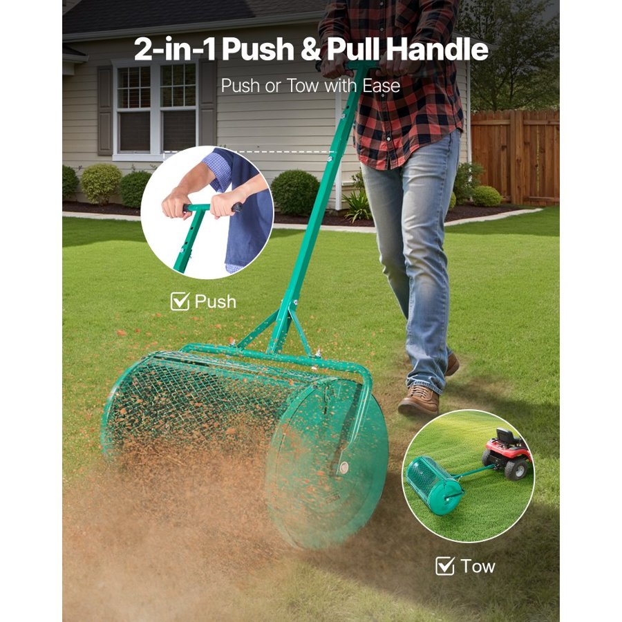 VEVOR Compost Spreader 24 Inch – 2.66 Cu.Ft, 24-In Roller
