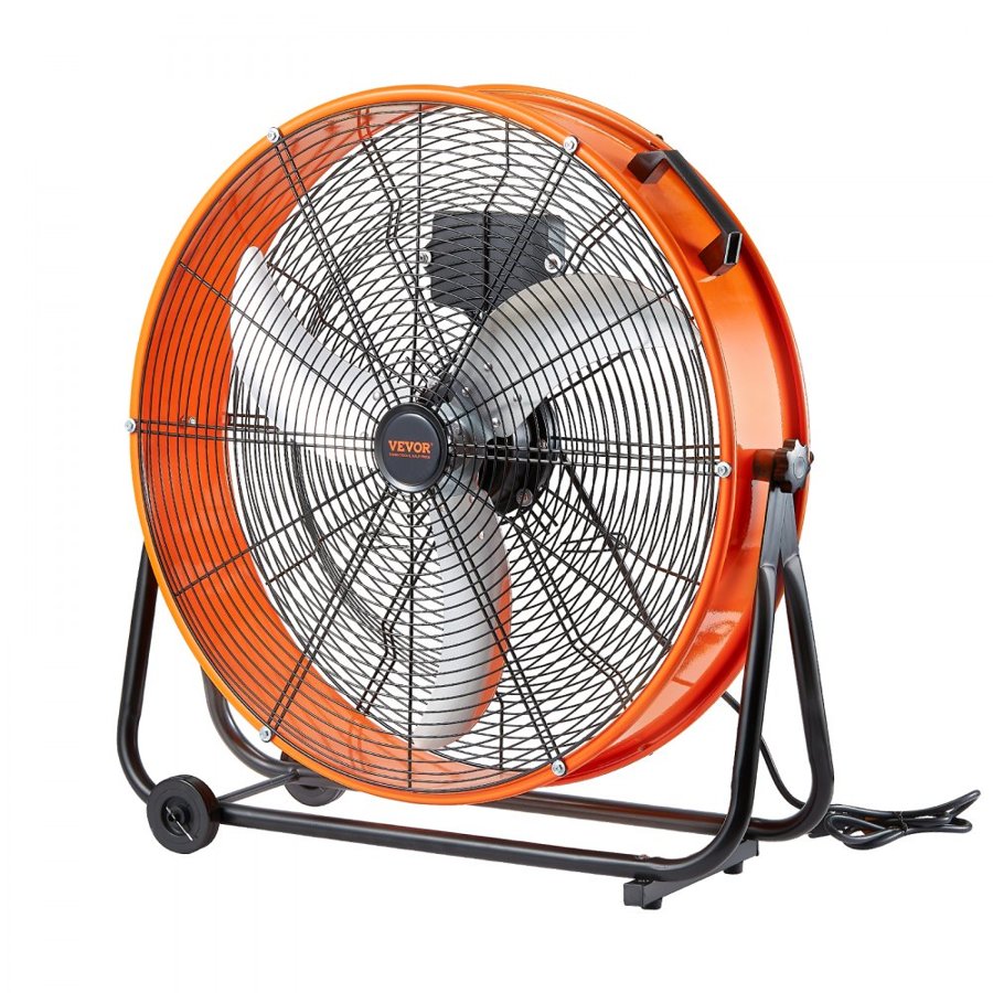 VEVOR 24 Inch High Velocity Drum Fan – 145W, 8700CFM, 3Speed