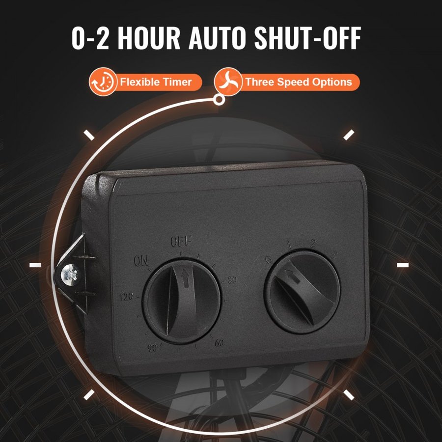 VEVOR 24 Inch High Velocity Drum Fan – 145W, 8700CFM, 3Speed