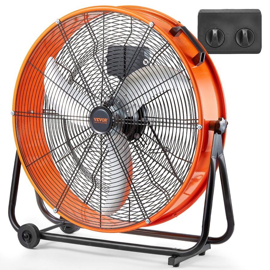 VEVOR 24 Industrial Drum Fan – 145W, 8700 CFM, 3-Speed