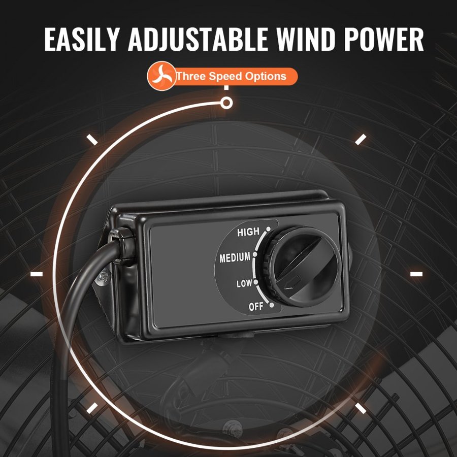 VEVOR 24 Industrial Drum Fan – 145W, 8700 CFM, 3-Speed