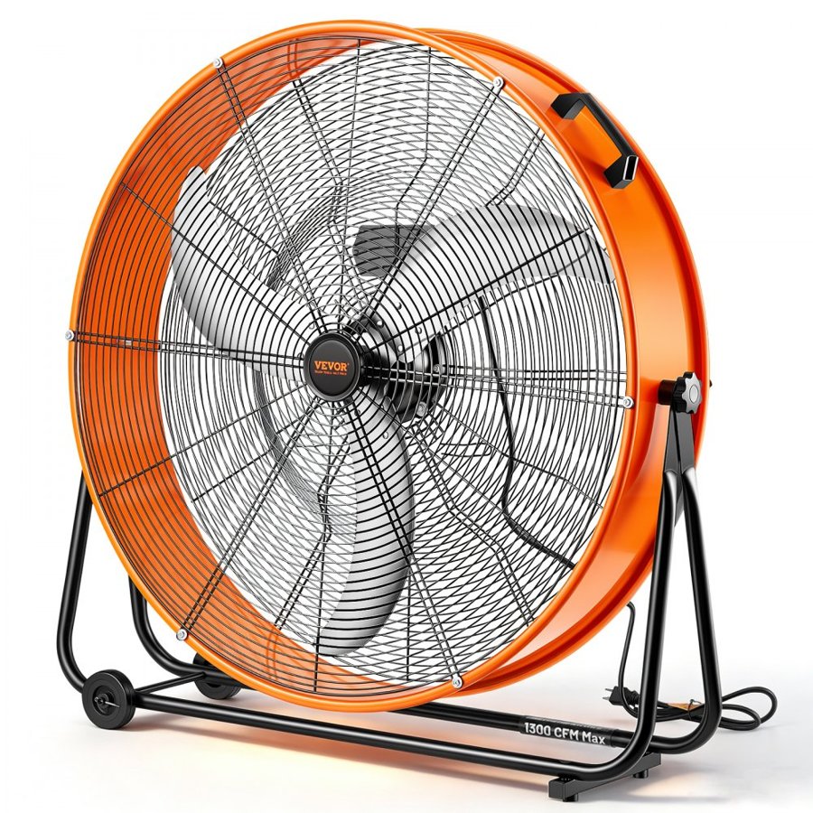 VEVOR 30 Inch Drum Fan – 220W, 13000 CFM, 3-Speed, 360°Tilt