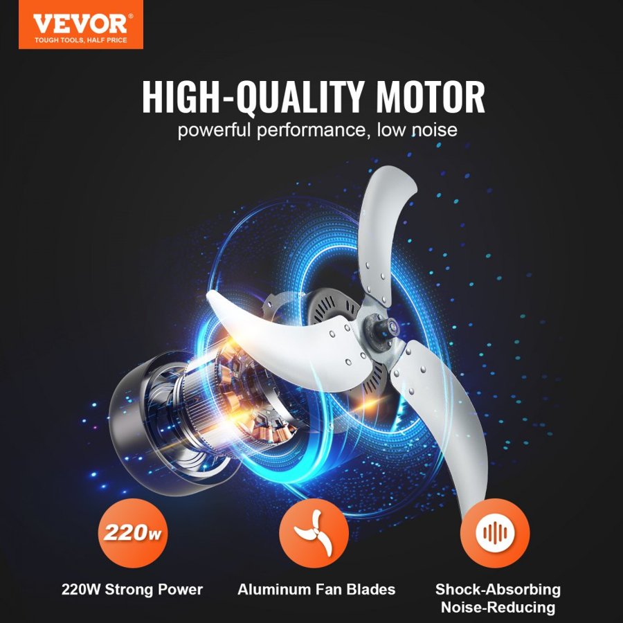 VEVOR 30 Inch Drum Fan – 220W, 13000 CFM, 3-Speed, 360°Tilt