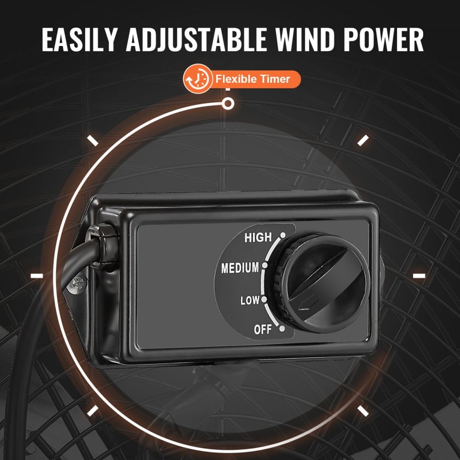 VEVOR 30 Inch Drum Fan – 220W, 13000 CFM, 3-Speed, 360°Tilt