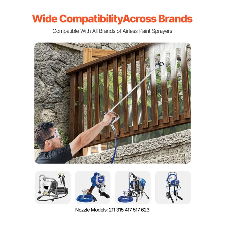 VEVOR Airless Paint Sprayer Hose and Gun – 3600 PSI, 5 Tips
