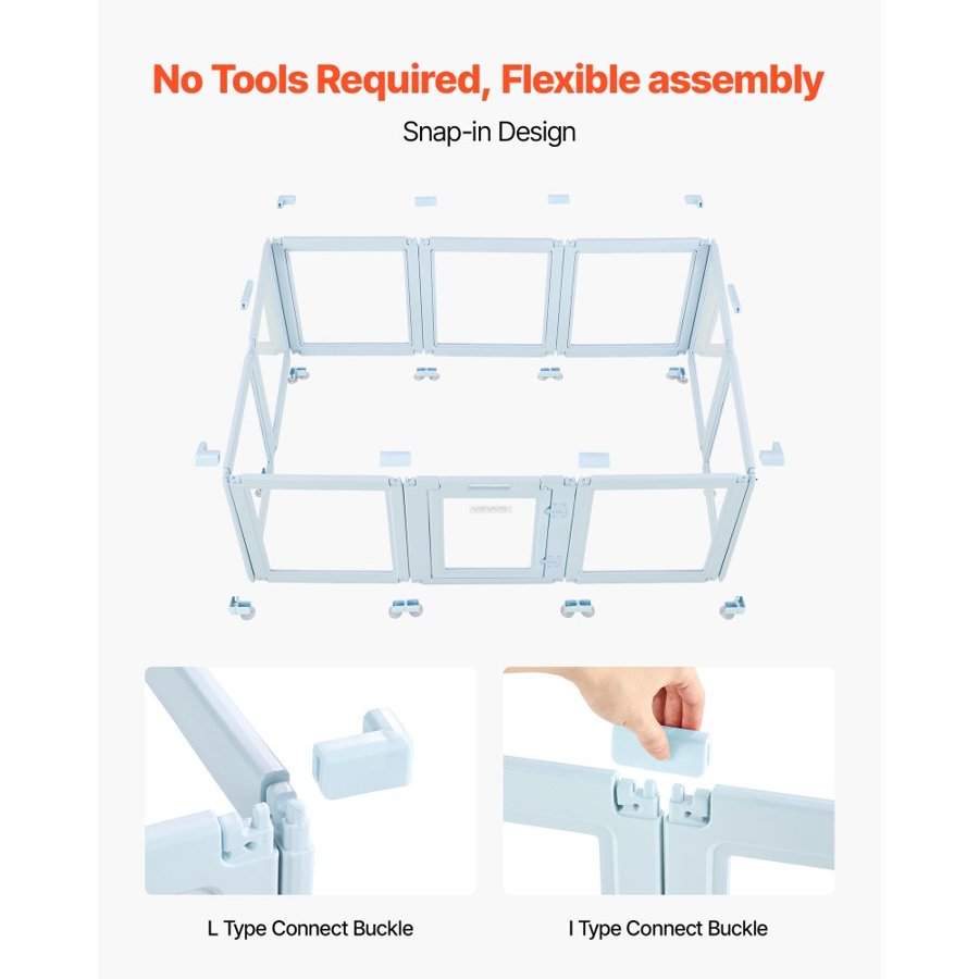 VEVOR Whelping Pens for Large Dogs – 76x49x30 in, 10 Panels