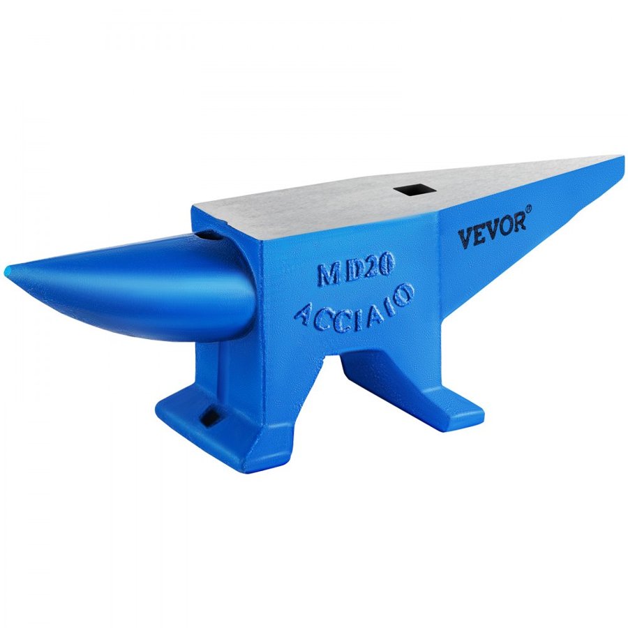 VEVOR Single Horn Anvil 20 kg Steel Anvil Blacksmith for Sale Forge Tools and Equipment Anvil Rugged Round and Square Hole Horn Anvil Blacksmith Jewelers Metalsmith Blacksmith Tool
