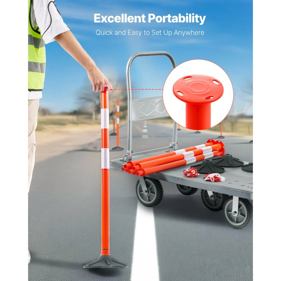 VEVOR Flexible Traffic Delineator Post – 34 In, 4 Pack