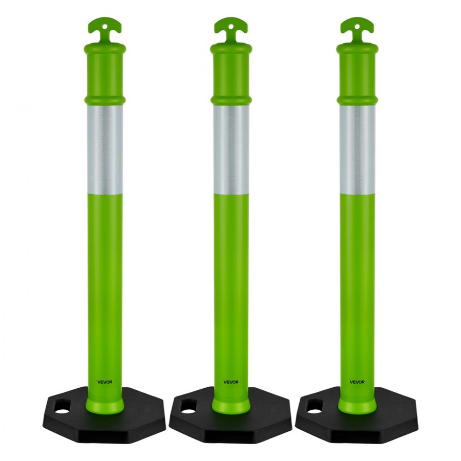 VEVOR Traffic Delineator Post Cones – 48 Inch, 3 Pack